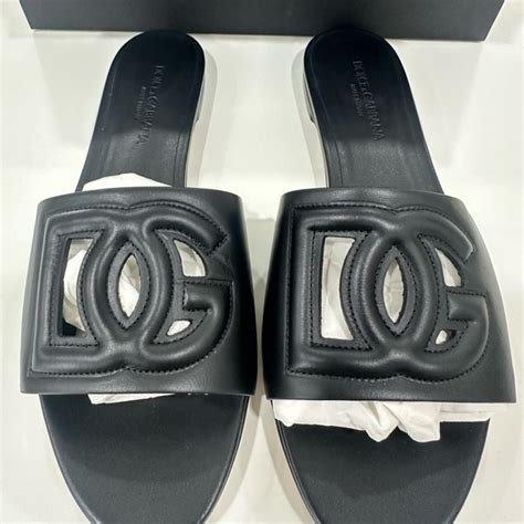 dolce gabbana dg millennials|Calfskin slides with DG Millennials logo .